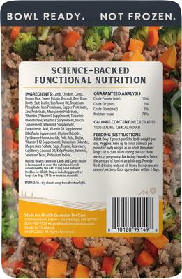 Show full view: Health Extension Gently Cooked Lamb & Carrot Recipe Wet Dog Food, 3-oz pouch, 20 count slide 4 of 11