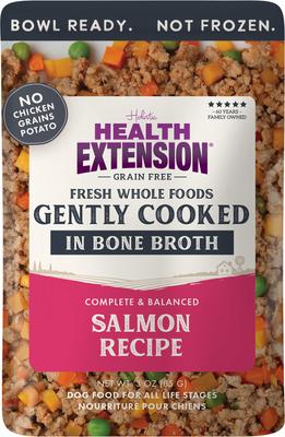 Show full view: Health Extension Gently Cooked Grain-Free Salmon Recipe Wet Dog Food, 3-oz pouch, 10 count slide 3 of 11