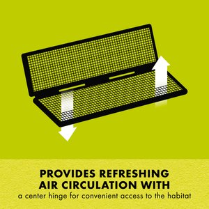 Zilla Fresh Air Screen Cover with Center Hinge for Terrariums, 24-in