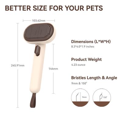 Show full view: aumuca Self Cleaning Slicker Brush, Brown slide 9 of 12