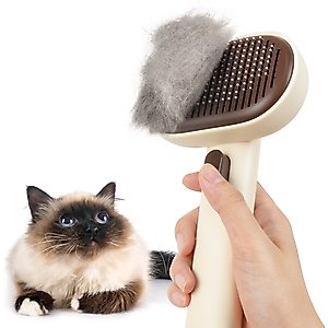 aumuca Self Cleaning Slicker Brush, Brown