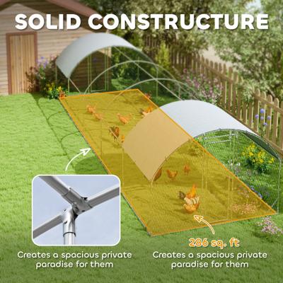 Show full view: PawHut Walk-in Waterproof Metal Chicken Coop slide 5 of 8