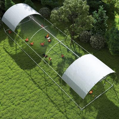 Show full view: PawHut Walk-in Waterproof Metal Chicken Coop slide 7 of 8