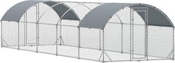 PawHut Walk-in Waterproof Metal Chicken Coop