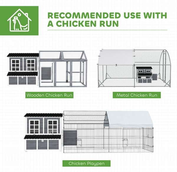 PawHut Wooden Chicken Coop, 4-6 Chicken Capacity