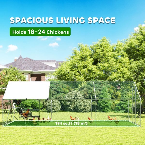 PawHut Waterproof Metal Chicken Coop