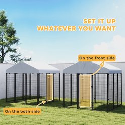 PawHut Outdoor Dog Kennel with UV-Resistant & Waterproof Cover, 71.3 x 71.3 x 72-in slide 2 of 9