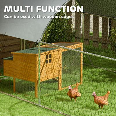Show full view: PawHut Walk-in Waterproof Metal Chicken Coop slide 4 of 8