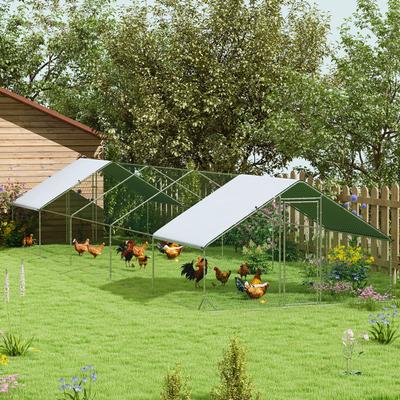 Show full view: PawHut Walk-in Outdoor Metal Chicken Coop slide 2 of 9