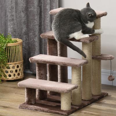 Show full view: PawHut 25-in 4 Level Cat Tree, Brown slide 9 of 9