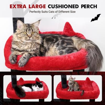 Show full view: Globlazer 50-in Heavy Duty Cat Tree, Black Red slide 4 of 8