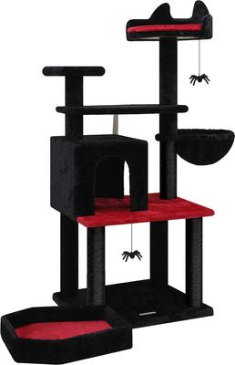 Show full view: Globlazer 52-in Goth Tower Cat Tree, Black Red slide 7 of 7