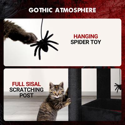 Show full view: Globlazer 52-in Goth Tower Cat Tree, Black Red slide 6 of 7