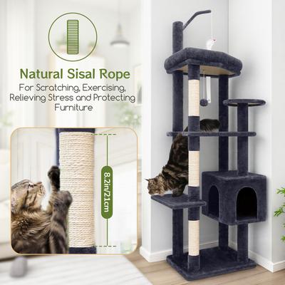 Show full view: Globlazer 64-in Corner Cat Tree, Dark Gray slide 7 of 8