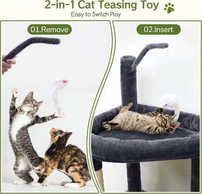 Show full view: Globlazer 64-in Corner Cat Tree, Dark Gray slide 6 of 8