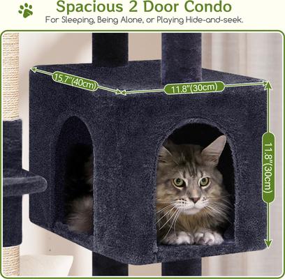 Show full view: Globlazer 64-in Corner Cat Tree, Dark Gray slide 5 of 8