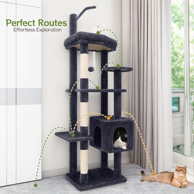 Show full view: Globlazer 64-in Corner Cat Tree, Dark Gray slide 3 of 8