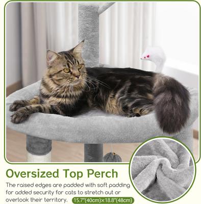 Show full view: Globlazer 64-in Corner Cat Tree, Light Gray slide 4 of 8