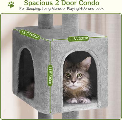 Show full view: Globlazer 64-in Corner Cat Tree, Light Gray slide 5 of 8