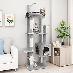 Globlazer 64-in Corner Cat Tree, Light Gray