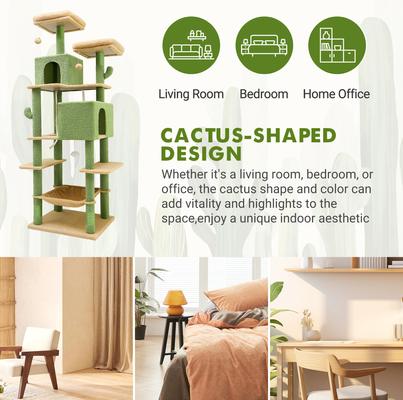 Show full view: Globlazer 76-in Cactus Cat Tree, Green slide 4 of 8