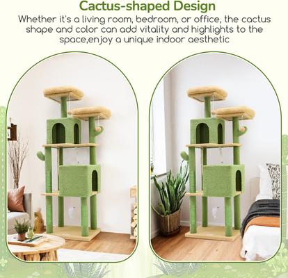 Show full view: Globlazer 61-in Tall Cactus Cat Tree, Green slide 7 of 9