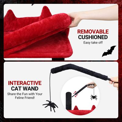 Show full view: Globlazer 50-in Heavy Duty Cat Tree, Black Red slide 6 of 8