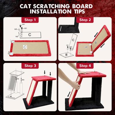 Show full view: Globlazer 50-in Heavy Duty Cat Tree, Black Red slide 7 of 8