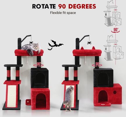 Show full view: Globlazer 50-in Heavy Duty Cat Tree, Black Red slide 3 of 8