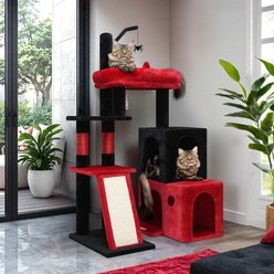 Globlazer 50-in Heavy Duty Cat Tree, Black Red