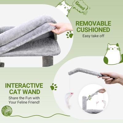 Show full view: Globlazer 50-in Heavy Duty Cat Tree, Light Gray slide 7 of 9