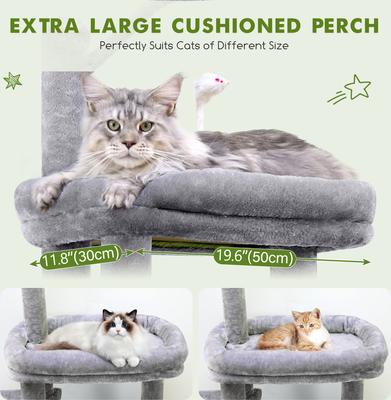 Show full view: Globlazer 50-in Heavy Duty Cat Tree, Light Gray slide 5 of 9