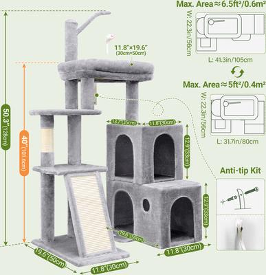 Show full view: Globlazer 50-in Heavy Duty Cat Tree, Light Gray slide 3 of 9