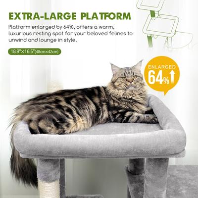 Show full view: Globlazer F65 Extra Large 65-in Cat Tree, Light Gray slide 4 of 8