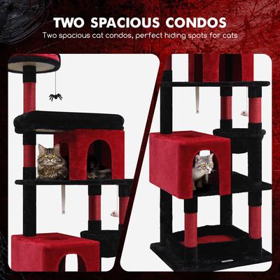 Show full view: Globlazer S72 Heavy Duty 72-in Cactus Cat Tree, Black Red slide 4 of 7