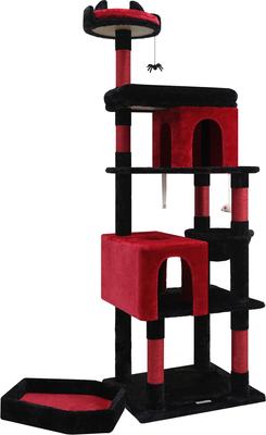 Show full view: Globlazer S72 Heavy Duty 72-in Cactus Cat Tree, Black Red slide 7 of 7