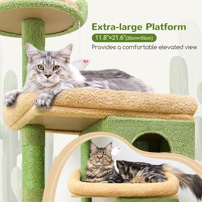 Show full view: Globlazer S72 Heavy Duty 72-in Cactus Cat Tree, Green slide 5 of 8