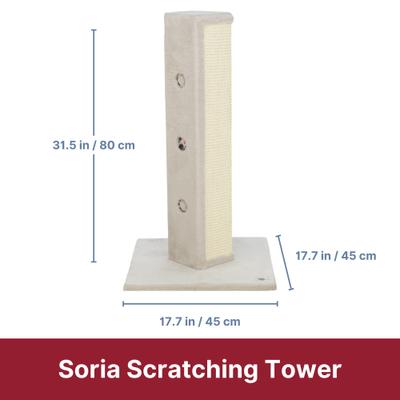 Show full view: TRIXIE Soria 31.5-in Plush Tower Cat Scratching Post, Grey slide 4 of 8
