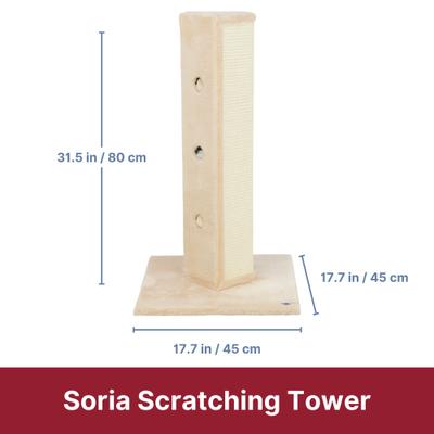Show full view: TRIXIE Soria 31.5-in Plush Tower Cat Scratching Post, Beige/Natural slide 4 of 9