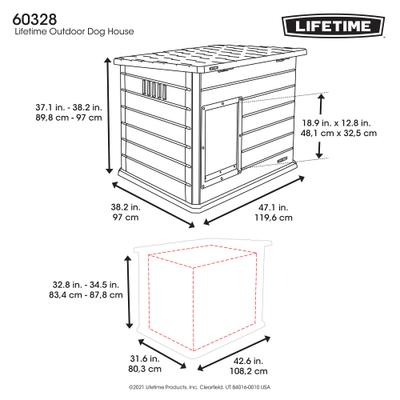 Show full view: Lifetime Deluxe Dog House, Gray, Large slide 9 of 11