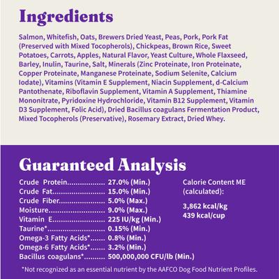 Show full view: Halo Holistic Complete Digestive Health Wild-Caught Salmon & Whitefish Recipe Small Breed Dry Dog Food, 10-lb bag slide 7 of 12
