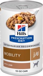 Hill's Prescription Diet j/d Joint Care with Lamb Wet Dog Food, 13-oz can can, case of 12