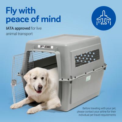 Show full view: Petmate Sky Dog & Cat Kennel, Gray, 48 inches, 90-125-lbs slide 3 of 9