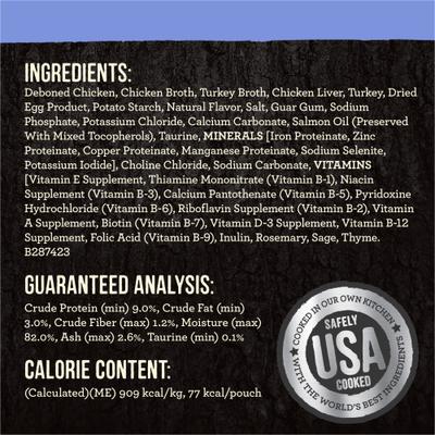 Show full view: Merrick Backcountry Grain-Free Morsels in Gravy Real Chicken Recipe Cuts Cat Food Pouches, 3-oz, case of 24 slide 8 of 12