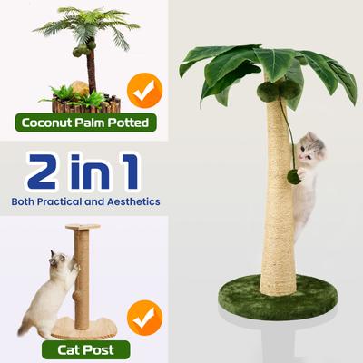 Show full view: TSCOMON 33.5-in Sisal Cat Scratching Post, Green/White slide 4 of 7