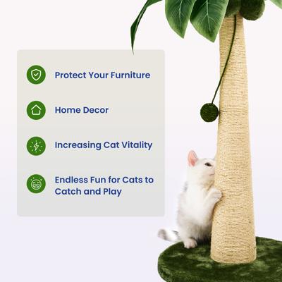 Show full view: TSCOMON 33.5-in Sisal Cat Scratching Post, Green/White slide 5 of 7