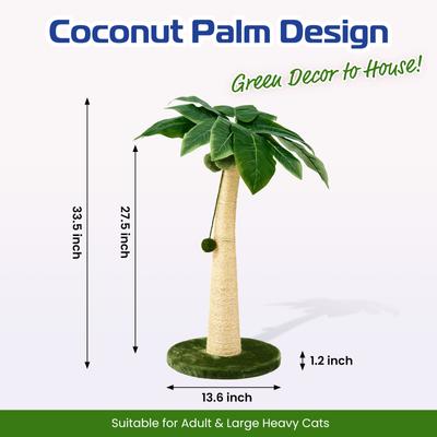 Show full view: TSCOMON 33.5-in Sisal Cat Scratching Post, Green/White slide 2 of 7