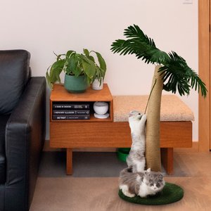 TSCOMON 37.4-in Sisal Cat Scratching Post, Green/Brown