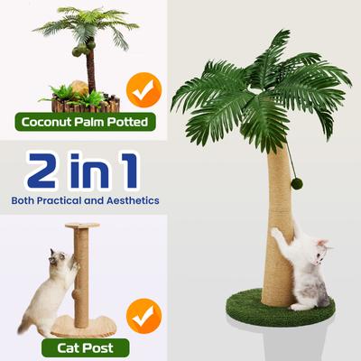 Show full view: TSCOMON 37.4-in Sisal Cat Scratching Post, Green/Brown slide 4 of 8