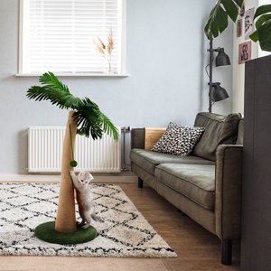 TSCOMON 37.4-in Sisal Cat Scratching Post, Green/Brown
